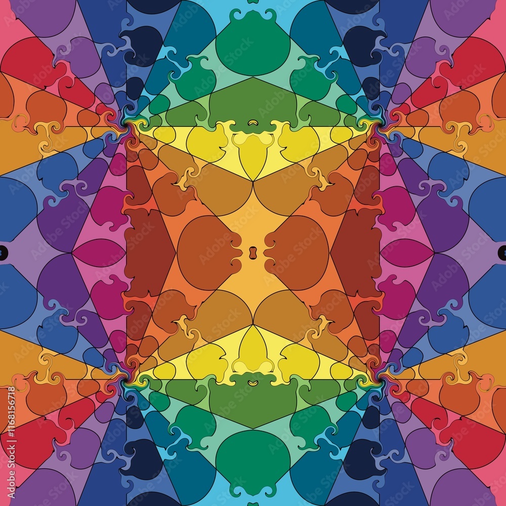 Fototapeta premium Abstract, Beautiful multicolor image, Abstract pattern, Used as background image, Fabric slope, Print, Carpet pattern, Wrap, Cover, Product texture pattern.