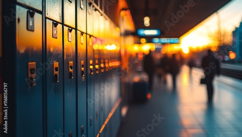 Close-up of Lockers at the Train Station in a Dutch City

 photo