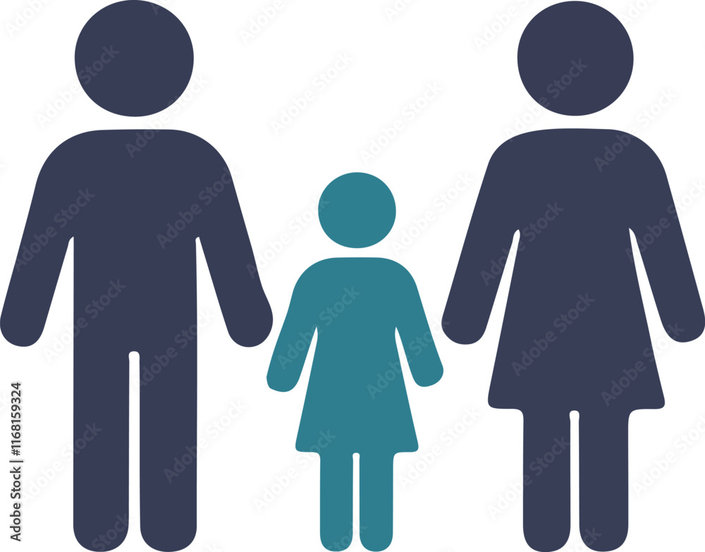 Family icon silhouette vector on white background. Family icon silhouette vector on white background.