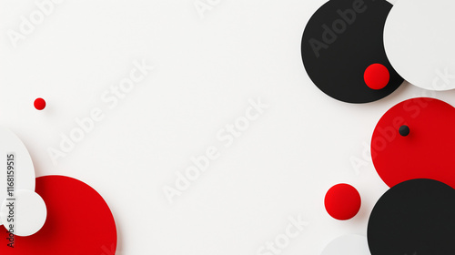 Abstract Red and Black Circ...