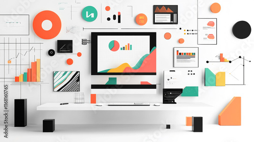 marketing research development planning management strategy analysis accounting business, Abstract background with various geometric elements and lines, modern business concept abstract background.