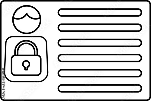 Data privasi icon. Outline style