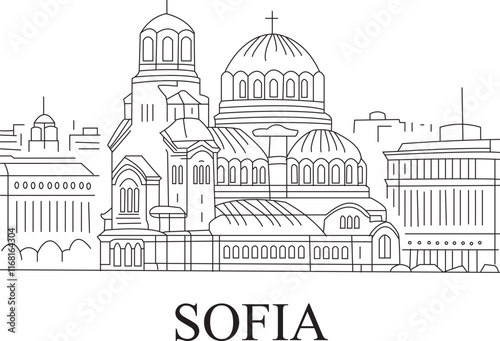 Wallpaper Mural Sofia City Line Draw Simple Minimalist Torontodigital.ca