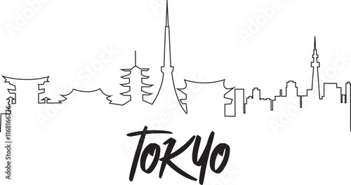 Tokyo City Line Draw Simple Minimalist