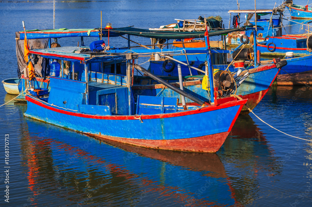 Local fishing harbor with boats in Nha Trang, Vietnam Local fishing harbor with boats in Nha Trang, Vietnam