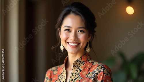beautifull woman wearing batik