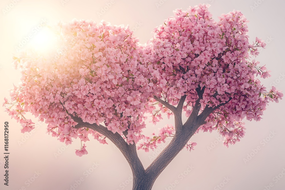 Fototapeta premium Love tree. Valentines day card for your design.