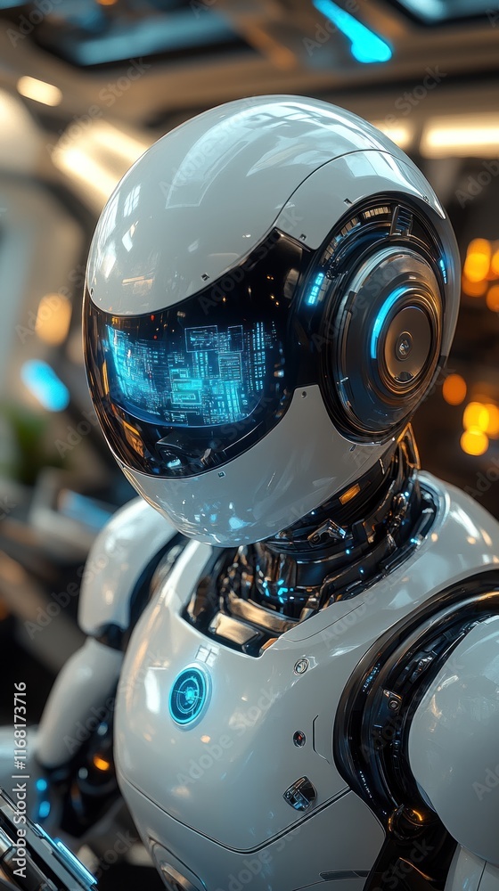 Futuristic robot with sleek design and glowing elements Futuristic robot with sleek design and glowing elements