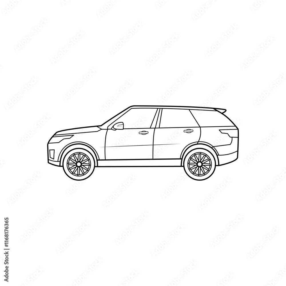 Fototapeta premium car outline on white background