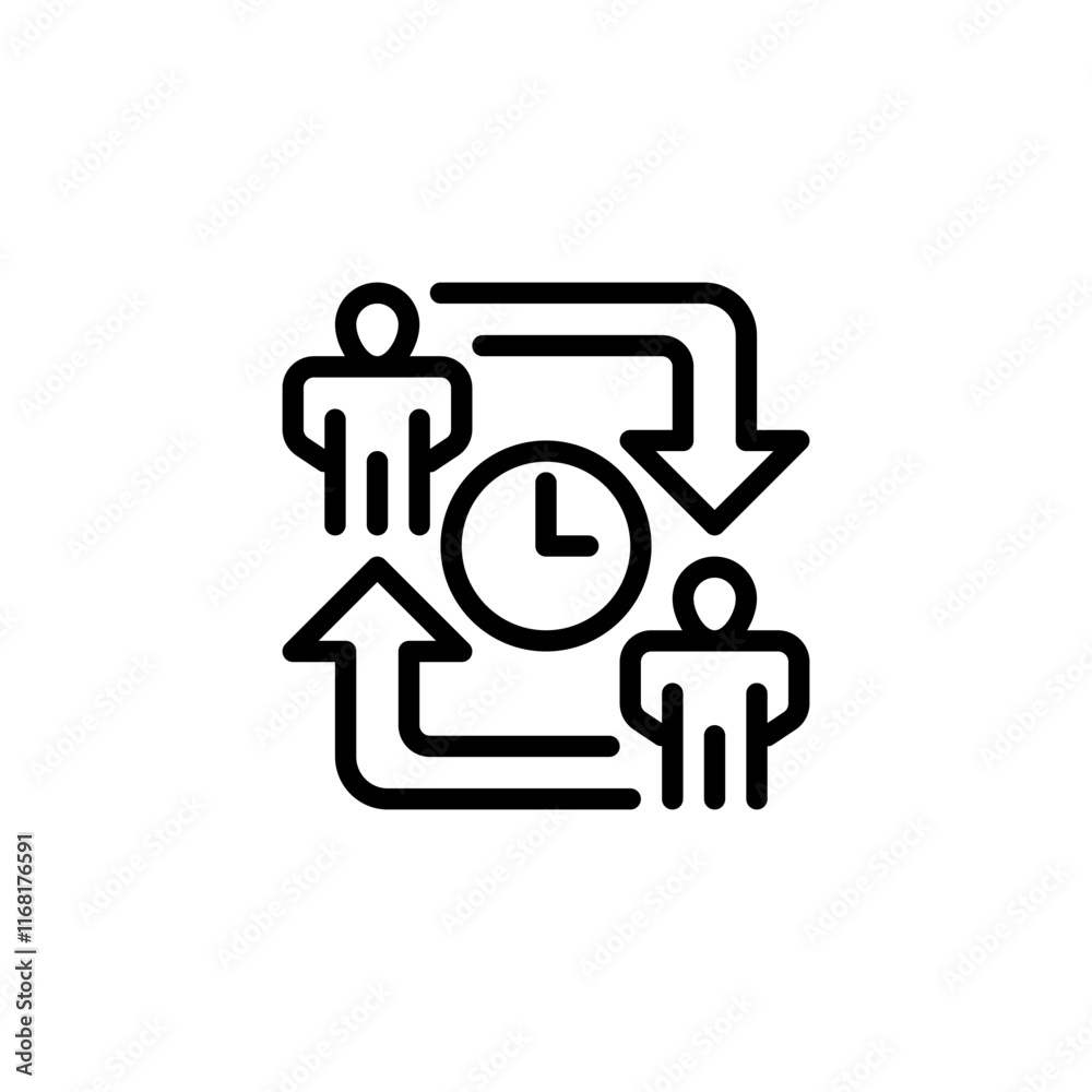 Work Shift Line Icon. linear style sign for mobile concept and web design. Outline vector icon. Work Shift Line Icon. linear style sign for mobile concept and web design. Outline vector icon.