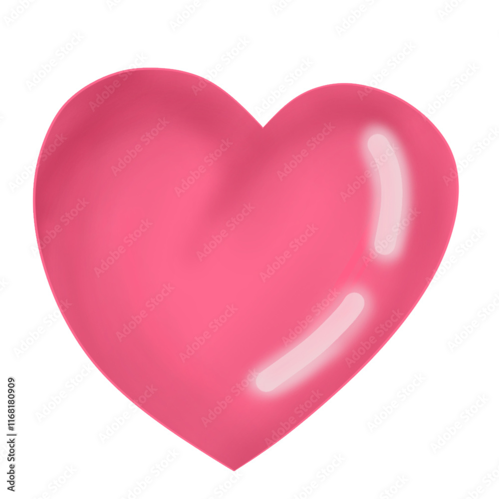 Valentine's heart-shaped love sticker with a transparent background Valentine's heart-shaped love sticker with a transparent background