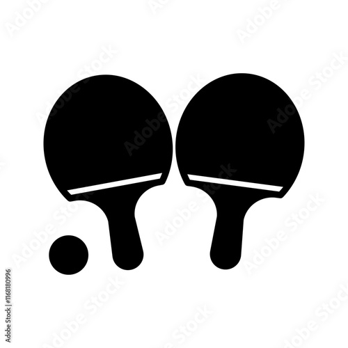 Ping pong icon. Vector icon of table tennis racket in game paddle. Tournament symbol.
