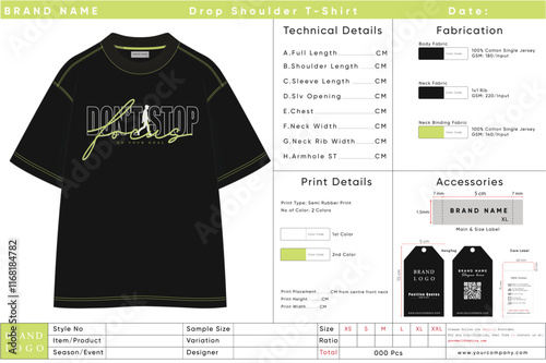 Motivational Black T-Shirt with Neon Typography - Stay Focused on Your Goal