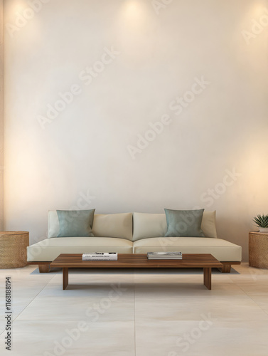 Wallpaper Mural Modern living room interior design with neutral tones and minimalistic furniture Torontodigital.ca