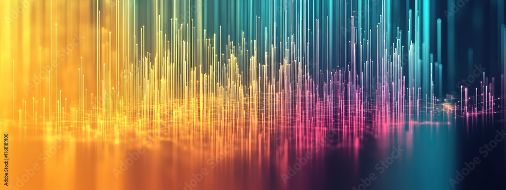 Vibrant abstract digital landscape showcasing colorful light waves in a futuristic design with gradients and depth Vibrant abstract digital landscape showcasing colorful light waves in a futuristic design with gradients and depth