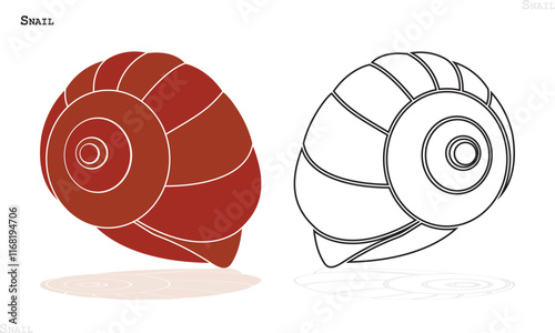 Snail Silhouette isolated on a white background Minimalist Snail vector .