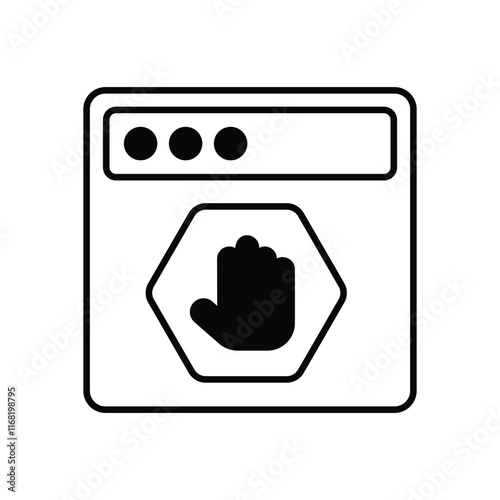Ad Blocker icon isolated on a white background. Vector illustration.