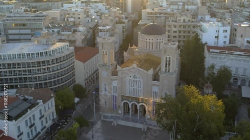 Athens Metropolitan Orthodox Cathedral in the early morning photo