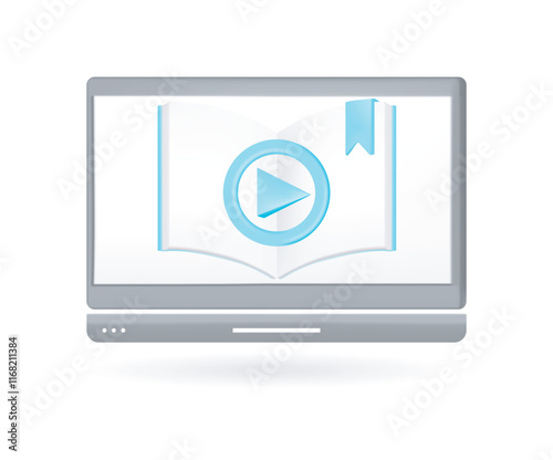 Videos lessons bookmark sign concept