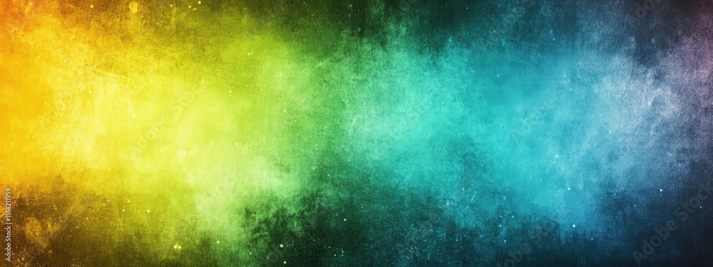 Colorful abstract background featuring a gradient blend of yellow, green, and blue tones with a textured finish