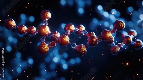 GLP1 Molecular Structure 3D Rendering of Glucagon-like Peptide-1 for Type 2 Diabetes Management photo