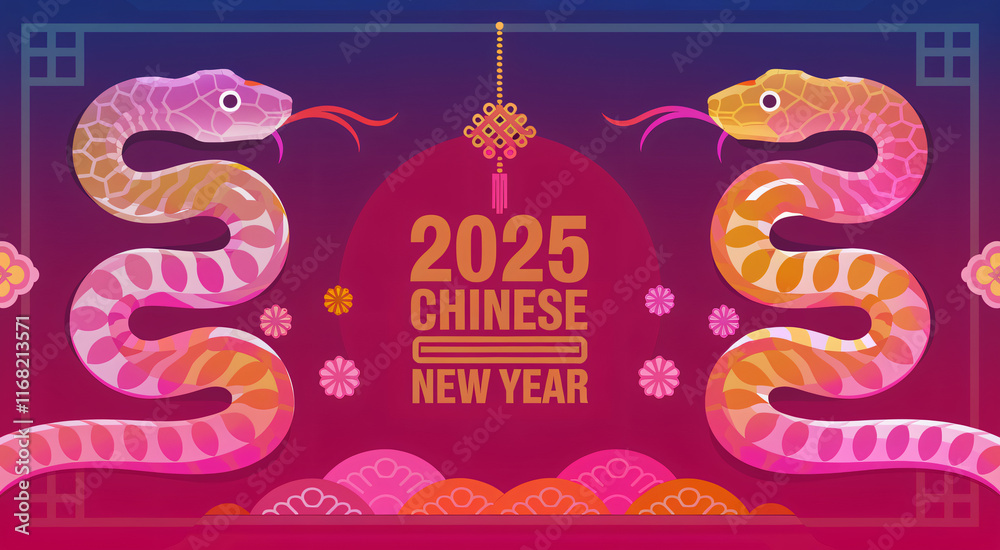 Chinese Lunar New Year 2025 - Year Of The Snake. Social Media Square. Blank template. Design illustration. Space for copy. Conceptual. Background. Elegant. Marketing. Chinese Lunar New Year 2025 - Year Of The Snake. Social Media Square. Blank template. Design illustration. Space for copy. Conceptual. Background. Elegant. Marketing.