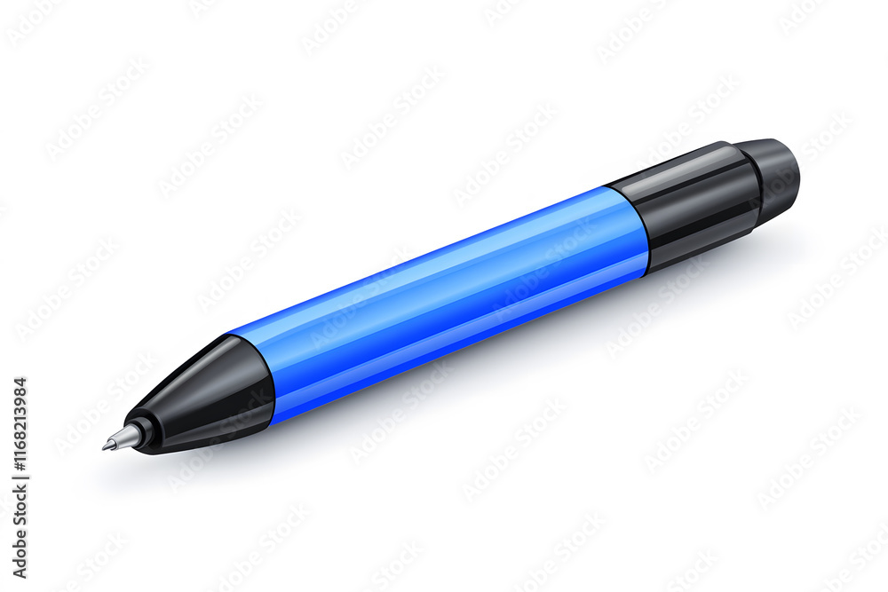 Blue permanent marker pen with sleek design on white background. Showcasing its cap and fine tip for detailed work in office. Open silver felt tip pen. Blue permanent marker pen with sleek design on white background. Showcasing its cap and fine tip for detailed work in office. Open silver felt tip pen.