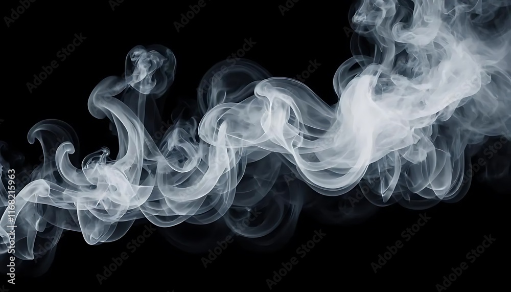Fototapeta premium Mystifying Smoke Mist: An Ethereal Dance on Black
