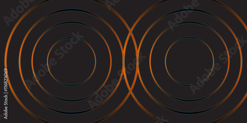 Neon circle frame on black background. Glowing neon circle frame. Night road speed illustration. Rounded neon line with light effect.