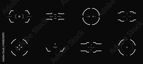 Obraz na płótnie Futuristic Cyberpunk Targets and Crosshairs Vector Pack. w salonie