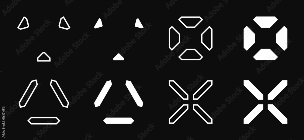 Vector GUI Elements in Cyberpunk and Dystopian Style.