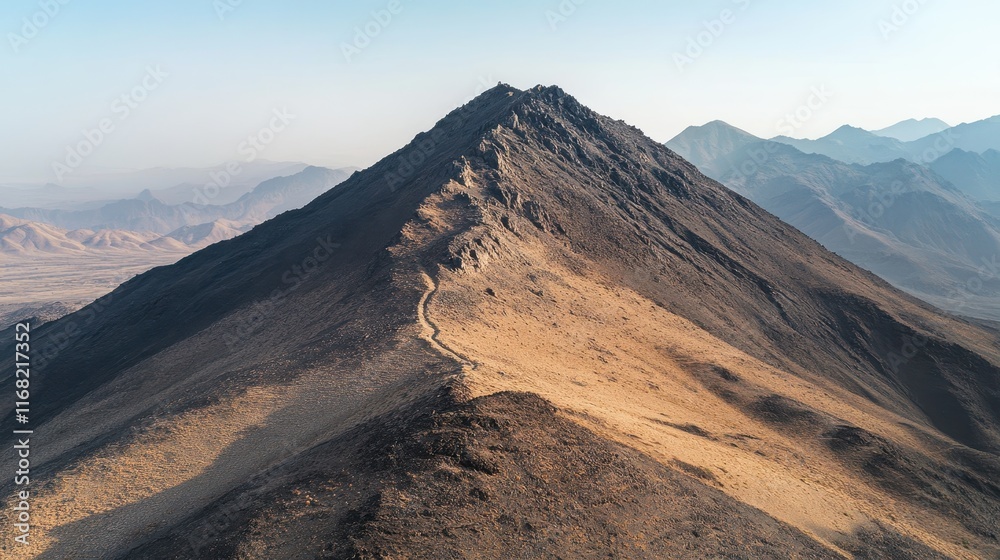 Fototapeta premium Majestic Mountain Ridge Under Clear Blue Sky