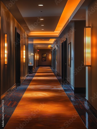 Elegant Modern-Style Hotel Corridor Wall Light Strip Decoration

 photo