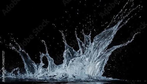 Wallpaper Mural Black Background with a Powerful Burst of Water Torontodigital.ca