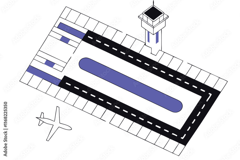 Fototapeta premium Airport illustration vector on white background