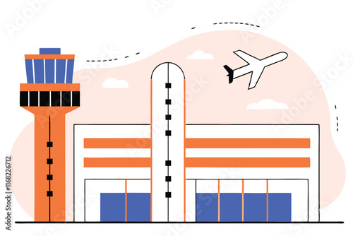 Airport illustration vector on white background


