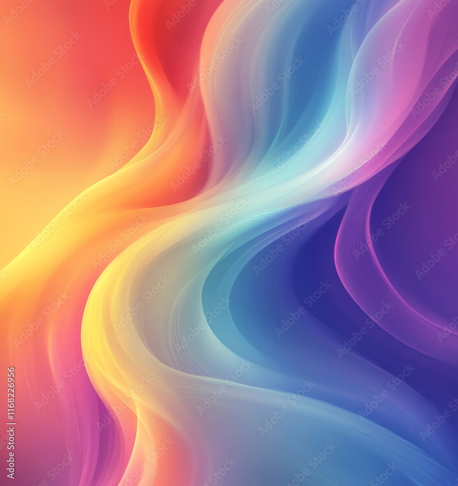 Obraz premium Soft Gradient Digital Background with Colorful Flow, Generative AI
