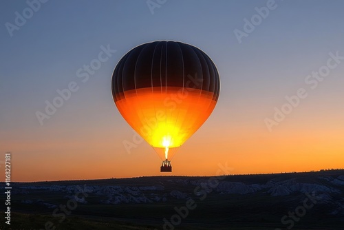 Olympic Cauldron in a Hot Air Balloon at Twilight in Paris 2025 photo