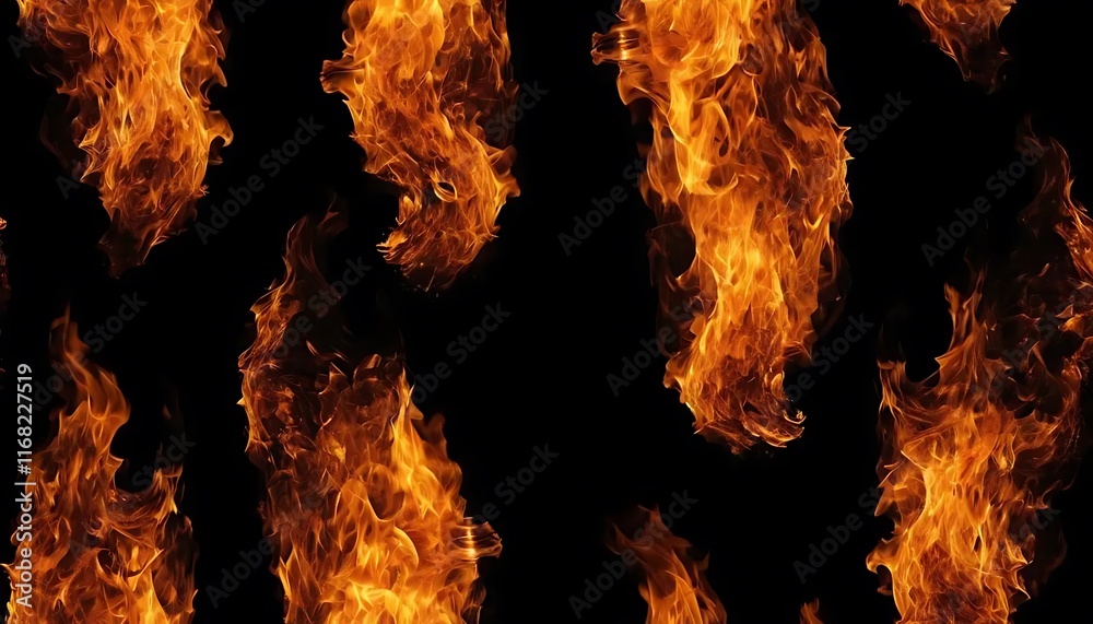 Blazing Flames on Black: Abstract Fire Texture for Designs Blazing Flames on Black: Abstract Fire Texture for Designs