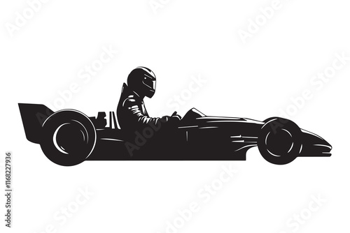 Formula 1 racing car silhouette vector illustration
