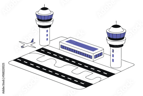 Airport illustration vector on white background


