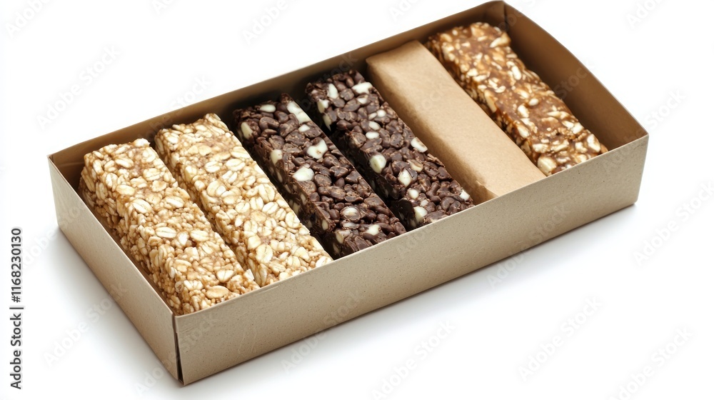 Assorted Gourmet Granola Bars in a Cardboard Box Assorted Gourmet Granola Bars in a Cardboard Box