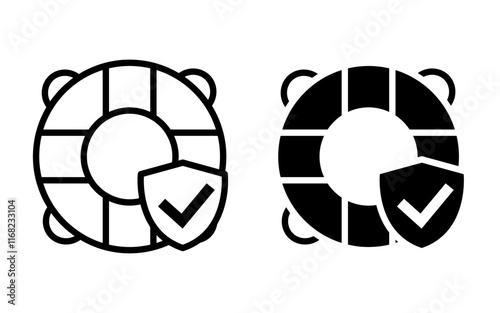 Single safety insurance icon object cartoon, sticker flat vector