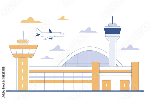 Airport illustration vector on white background


