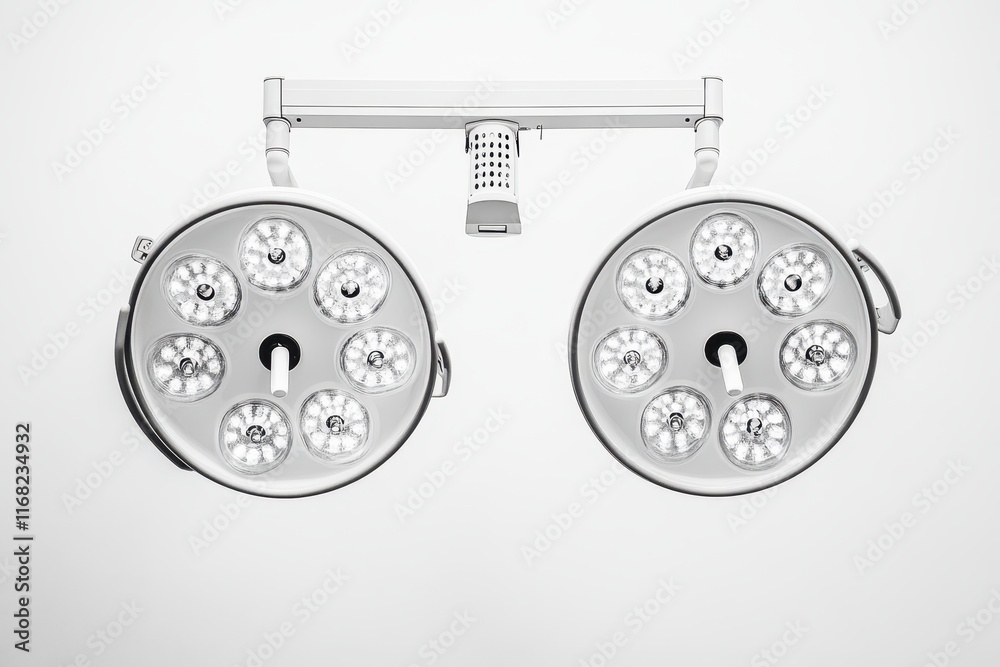 Modern Surgical Lighting Equipment in a Clean Hospital Operating Room Setup for Medical Procedures and Healthcare Operations Modern Surgical Lighting Equipment in a Clean Hospital Operating Room Setup for Medical Procedures and Healthcare Operations
