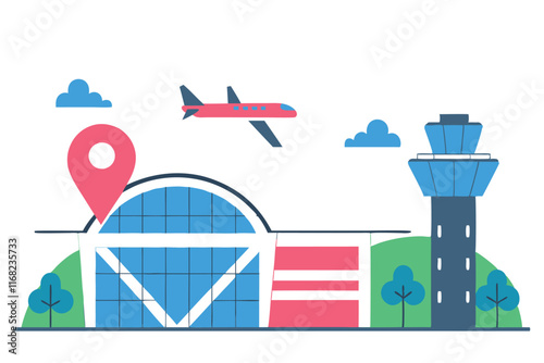 Airport illustration vector on white background


