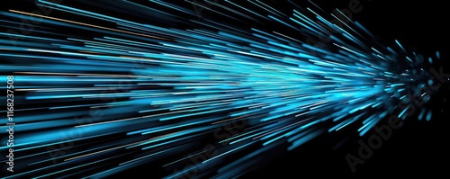 Burst abstract background concept. Dynamic blue light streaks create a modern abstract background.