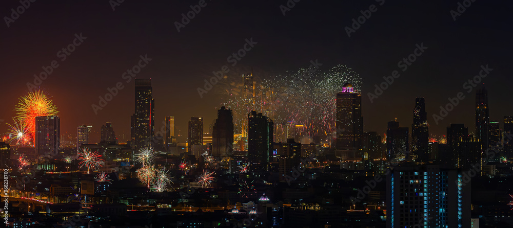 Naklejka premium Fireworks Festival for New Year's Day #4