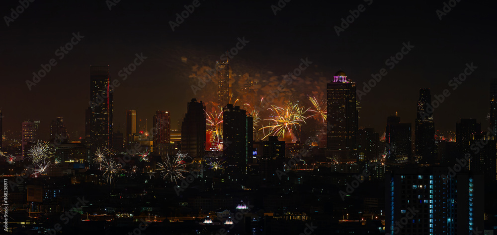 Fototapeta premium Fireworks Festival for New Year's Day #6
