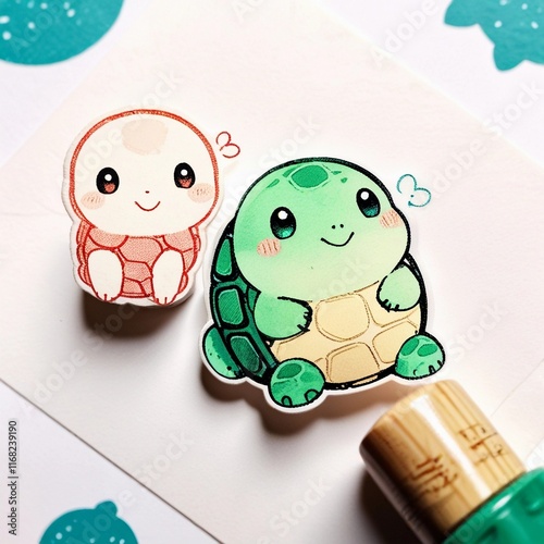 cute turtle stamp photo